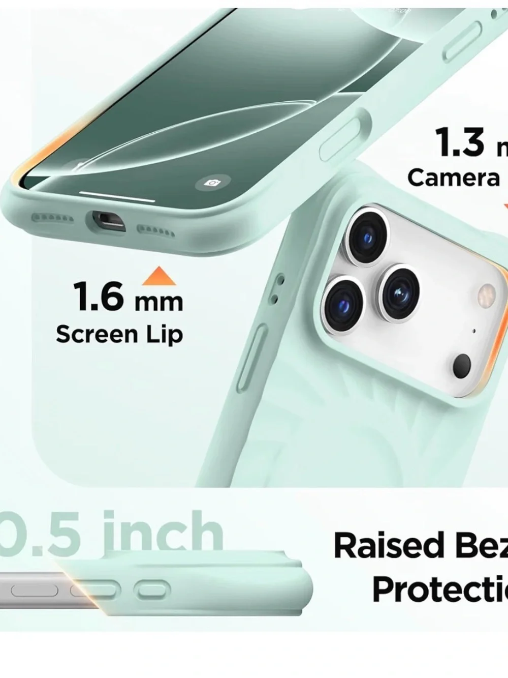 Mint Green iPhone 17 Pro Max Magnetic Protective Case with Screen Protector New